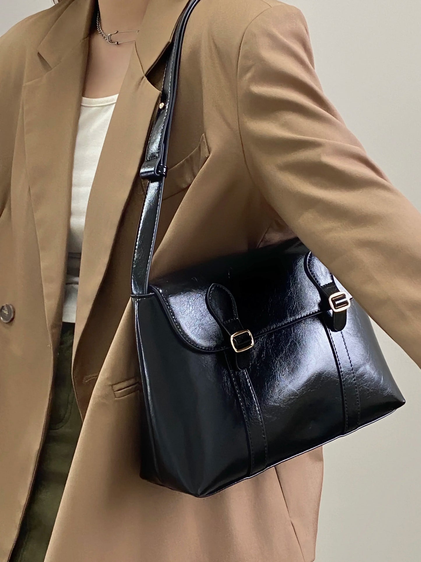 Eudora | Vintage Messenger Bag van Imitatieleer