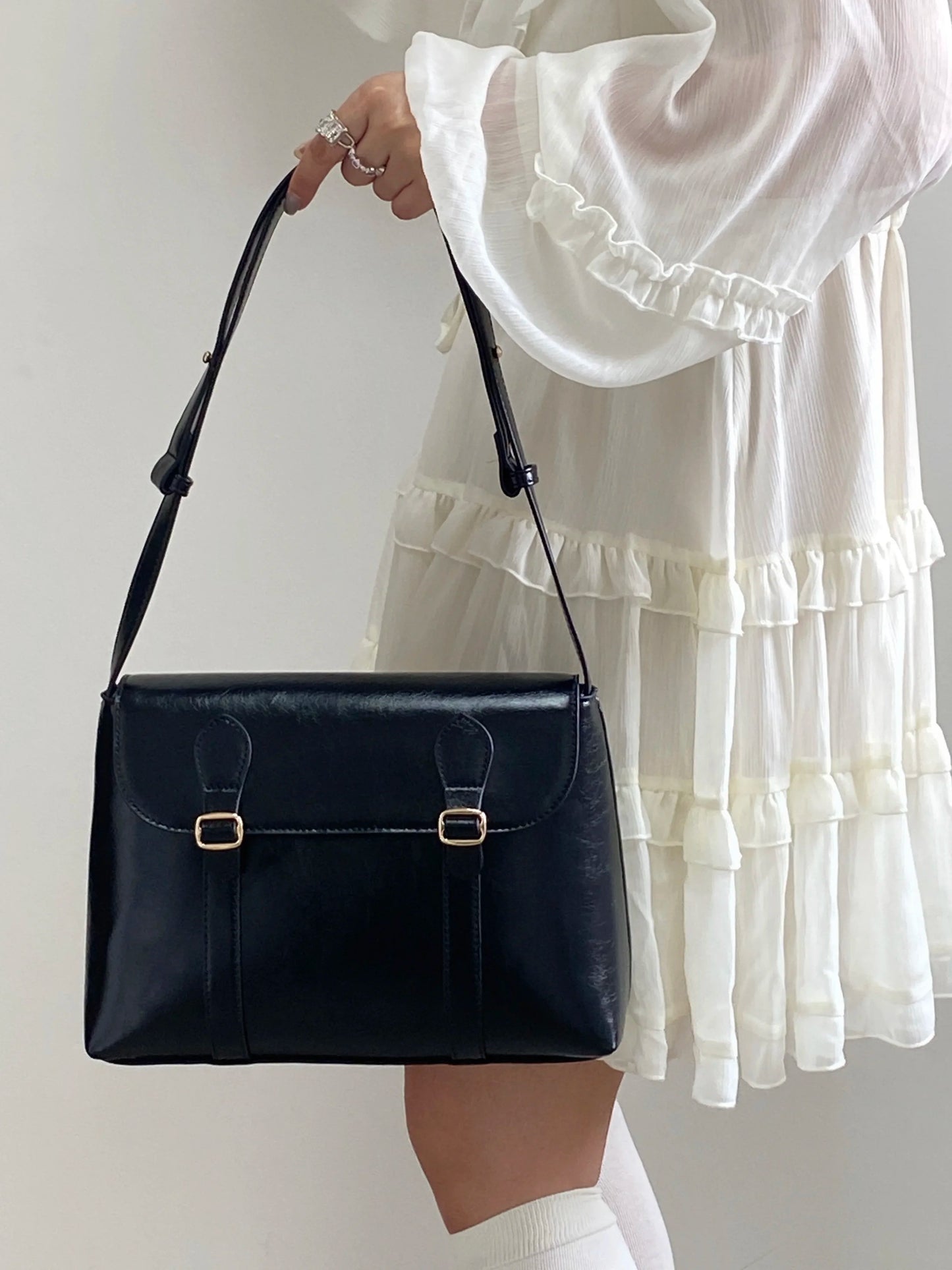 Eudora | Vintage Messenger Bag van Imitatieleer