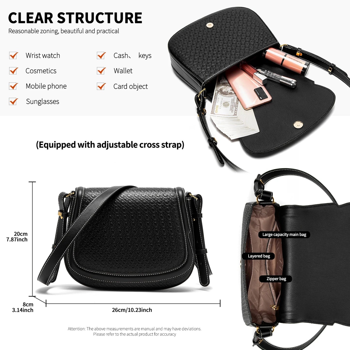 Eudora | Schoudertas met Reliëfpatroon