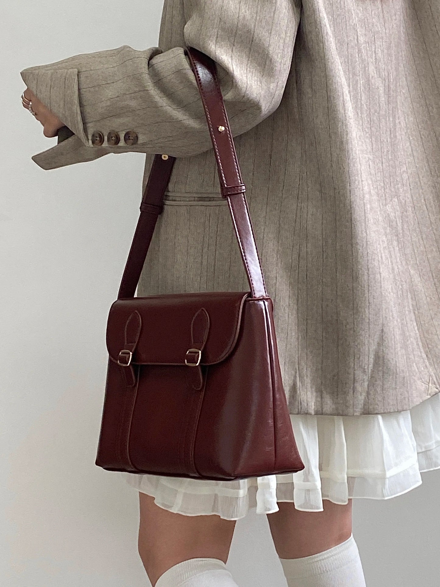 Eudora | Vintage Messenger Bag van Imitatieleer
