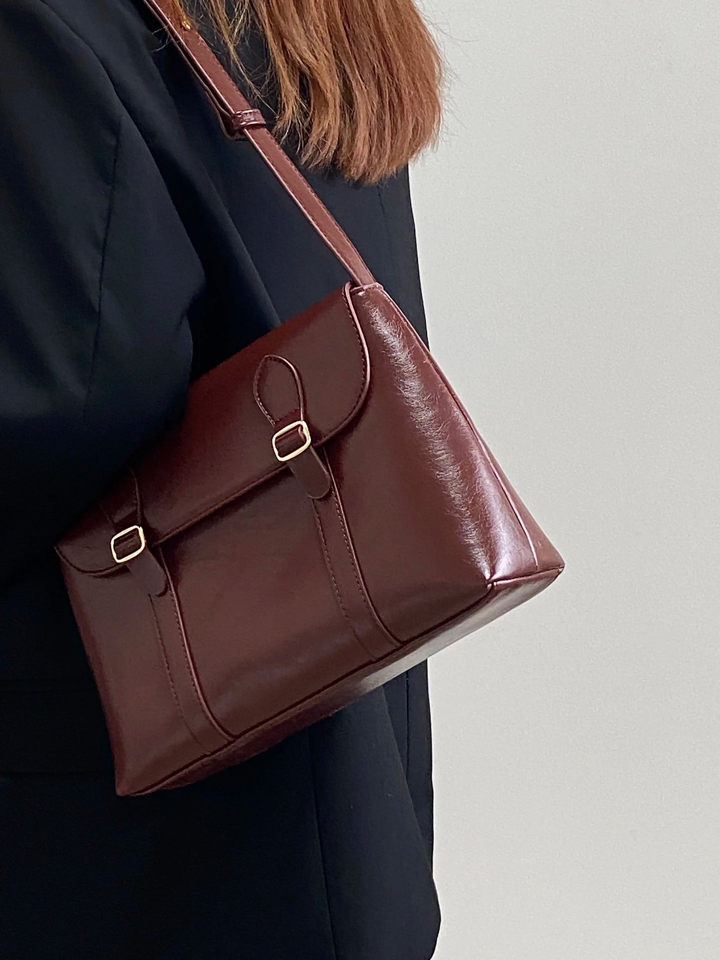 Eudora | Vintage Messenger Bag van Imitatieleer