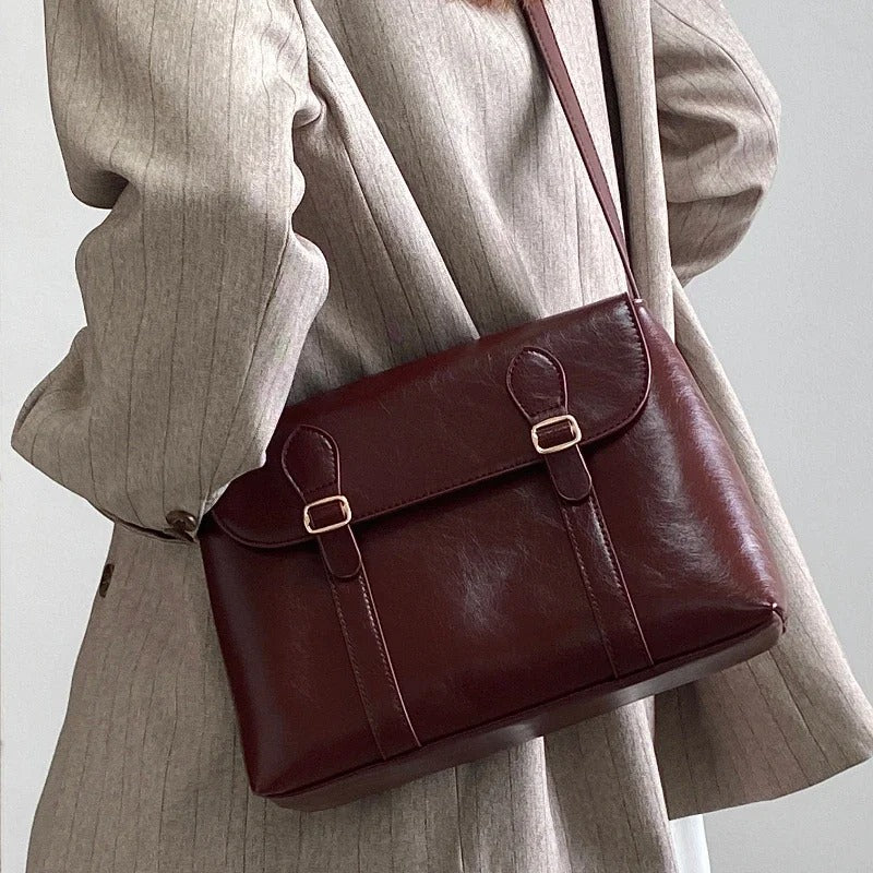 Eudora | Vintage Messenger Bag van Imitatieleer