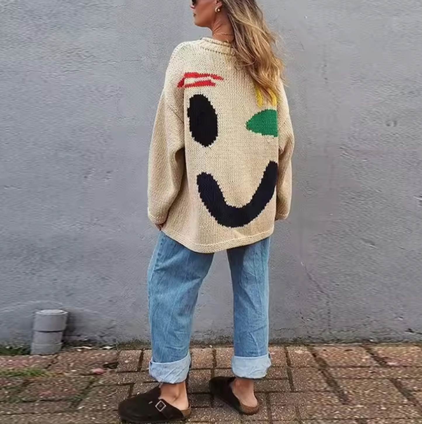 Gemütlicher übergroßer Strickpullover aus Baumwolle