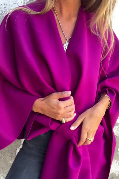 Gemütlicher loser V-Ausschnitt Schal Cape Jacke
