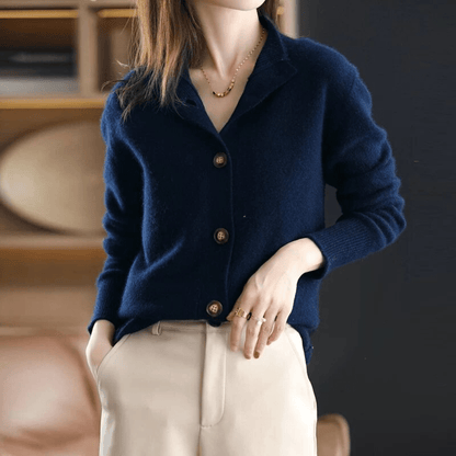 Gemütlicher Kaschmir-Strickcardigan-Pullover