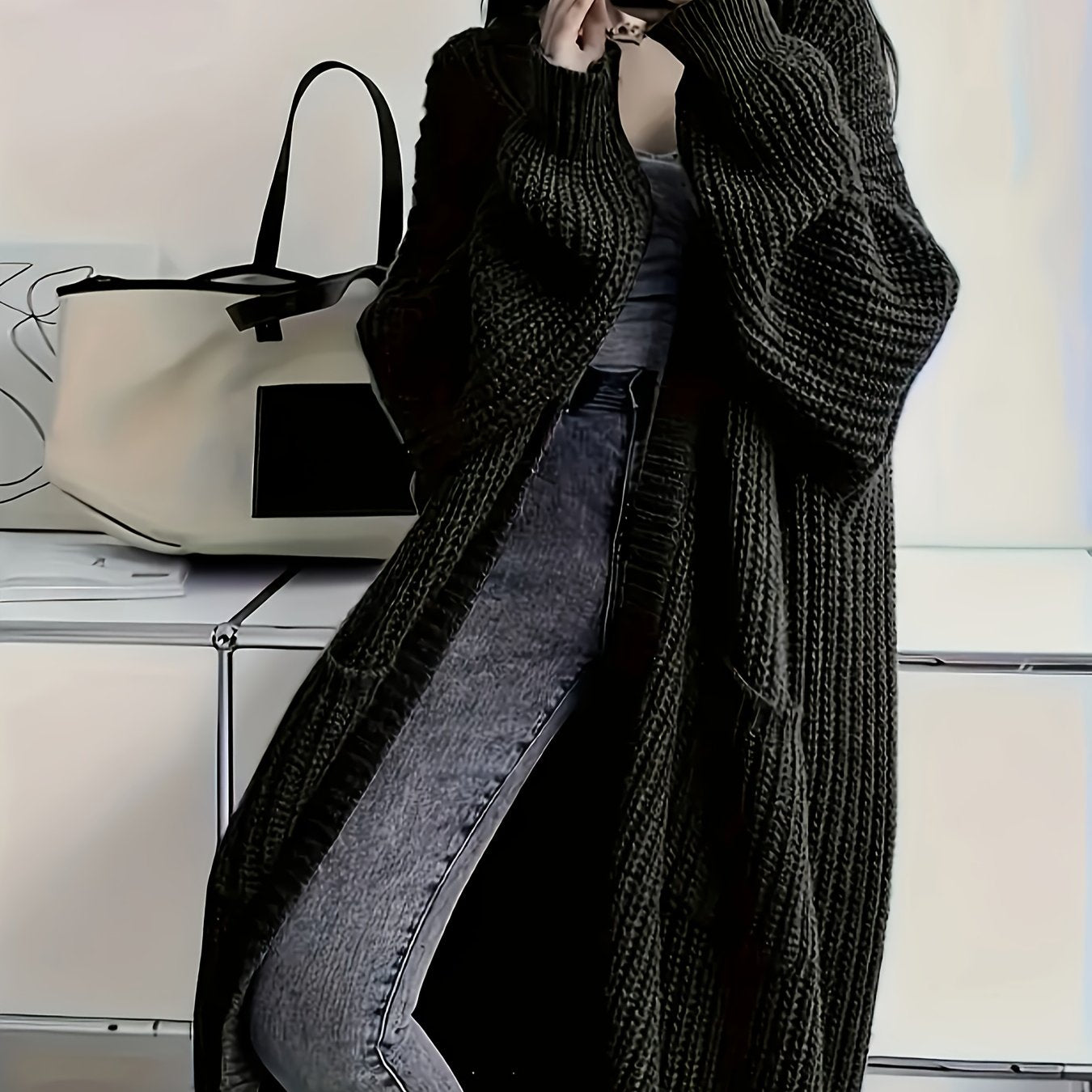 Gemütlicher Strickcardigan mit Gürtel für Damen