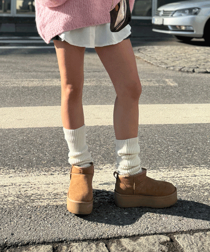 Braune Lederplattform-Stiefeletten für stylischen Alltag