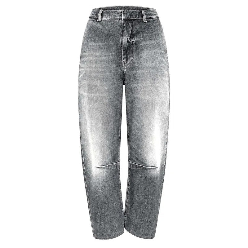 Lässige Jeansjacke mit Gürtel, Stehkragen und langen Ärmeln