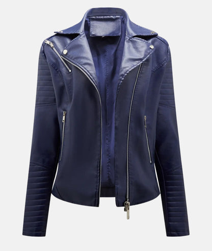 Schicke Damen Kunstleder-Bikerjacke