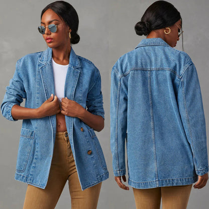 Stilvolle Jeans-Blazerjacke für Damen