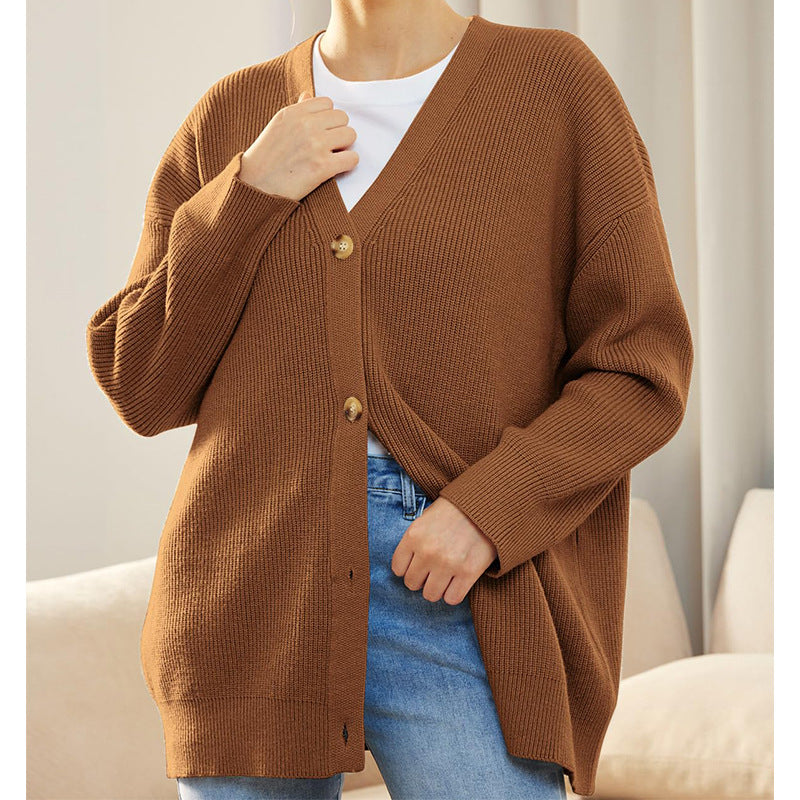 Silya™ - Damen Pullover mit V-Ausschnitt, einfarbig, gestrickt