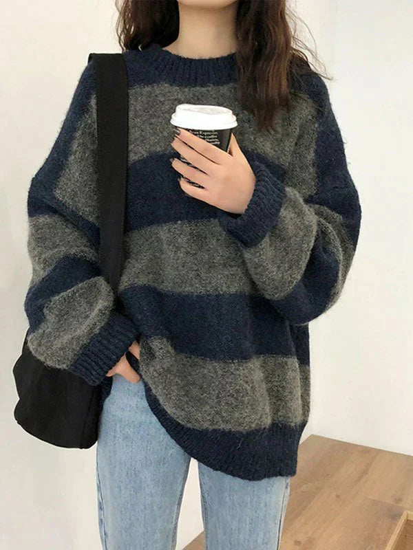 Bequemer Eleganter Übergroßer Strickpullover für Damen