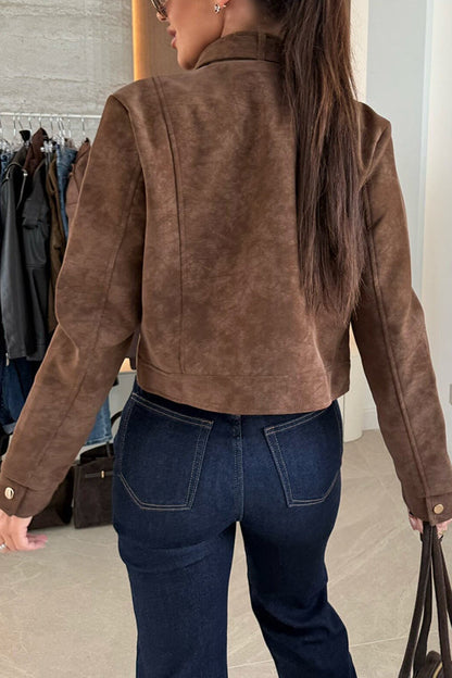 Schicke Langarm-Casual-Jacke mit Knöpfen