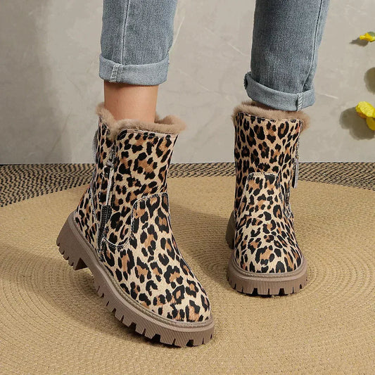 Schicke Leopardenmuster Stiefeletten für trendige Outfits