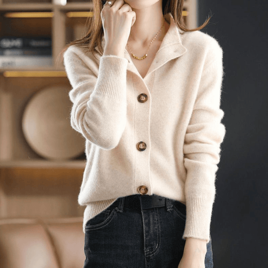 Gemütlicher Kaschmir-Strickcardigan-Pullover