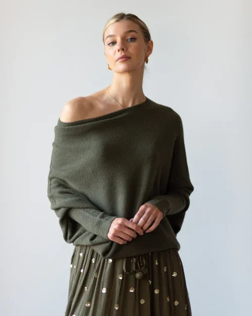 Jennie™ | Asymmetrisch drapierter Pullover