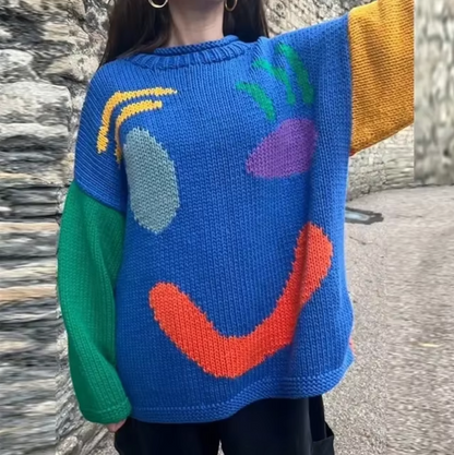 Gemütlicher übergroßer Strickpullover aus Baumwolle
