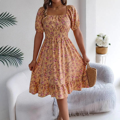 Bertha | Feminines Blumenkleid mit Puffärmeln