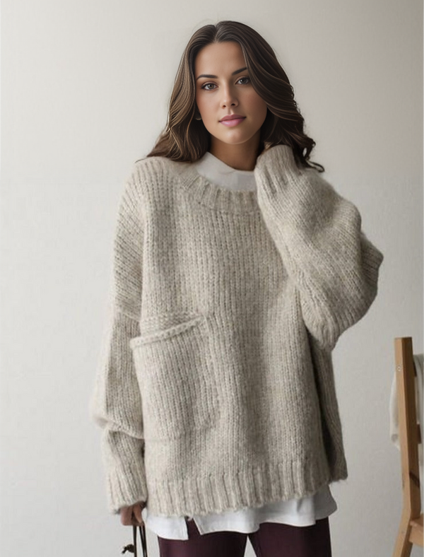 Jelena™ - Übergroßer Strickpullover mit Tasche