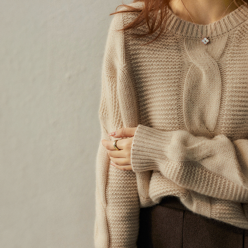 Keisha™ - Cashmere Couture Cable-Knit Pullover