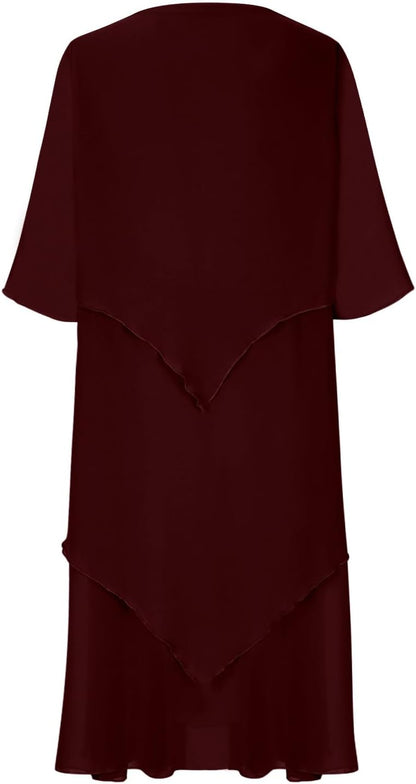Oswald | Elegantes Chiffonkleid mit Lagenlook