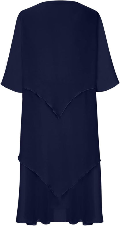 Oswald | Elegantes Chiffonkleid mit Lagenlook