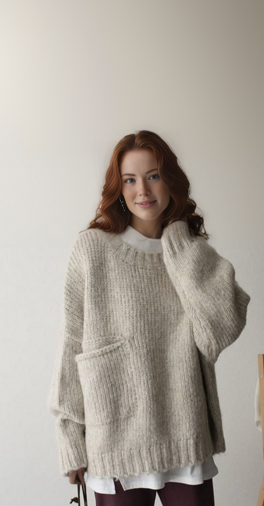 Jelena™ - Übergroßer Strickpullover mit Tasche