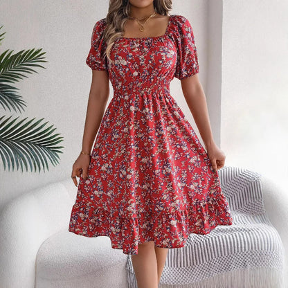 Bertha | Feminines Blumenkleid mit Puffärmeln