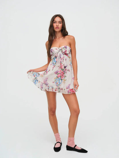 Fließendes Boho Maxikleid mit Blumenmuster