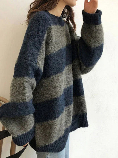 Bequemer Eleganter Übergroßer Strickpullover für Damen