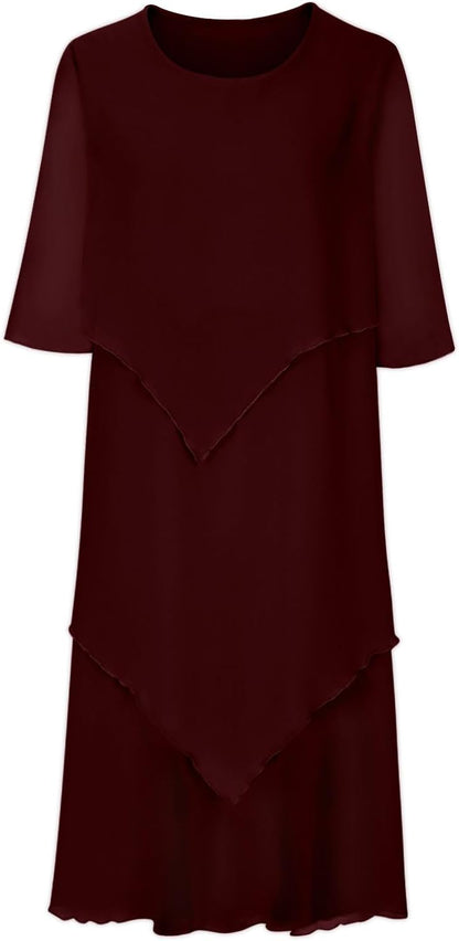 Oswald | Elegantes Chiffonkleid mit Lagenlook