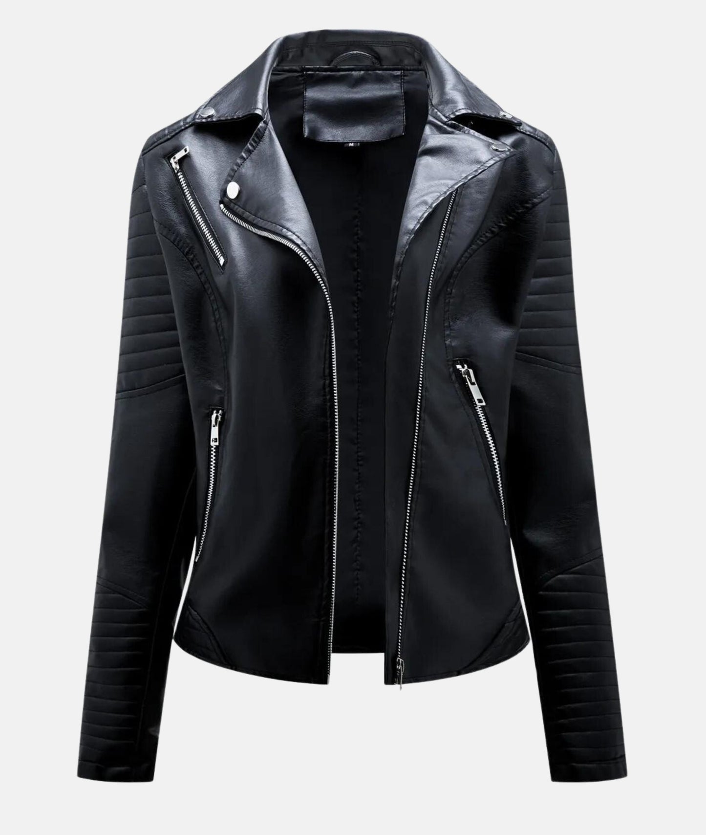 Schicke Damen Kunstleder-Bikerjacke