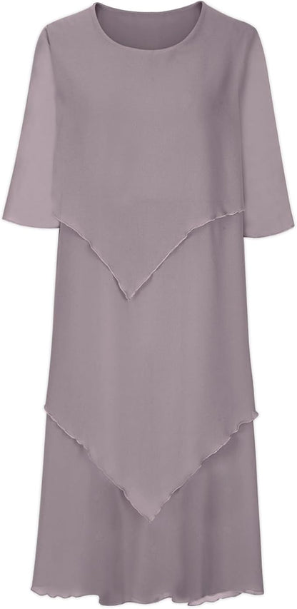 Oswald | Elegantes Chiffonkleid mit Lagenlook
