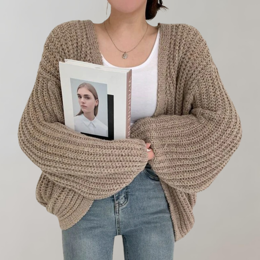 Gemütliche Grobgestrickte Strickjacke für Damen