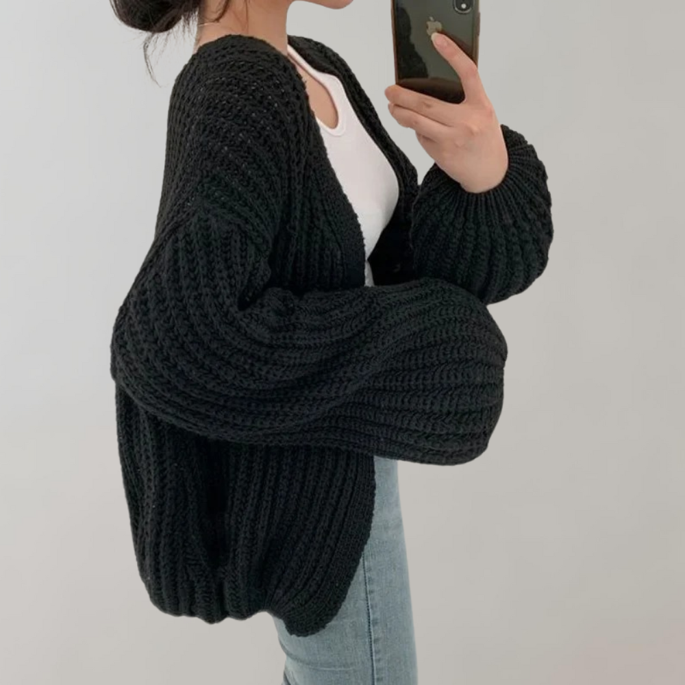 Gemütliche Grobgestrickte Strickjacke für Damen