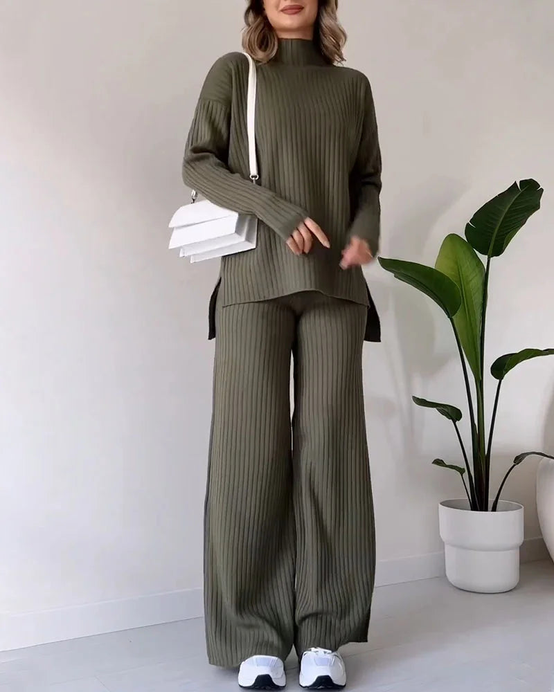 Schickes zweiteiliges Set mit Schlitz für mühelosen Casual-Stil