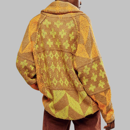 Gemütliche weiche Jacke mit modernen geometrischen Mustern