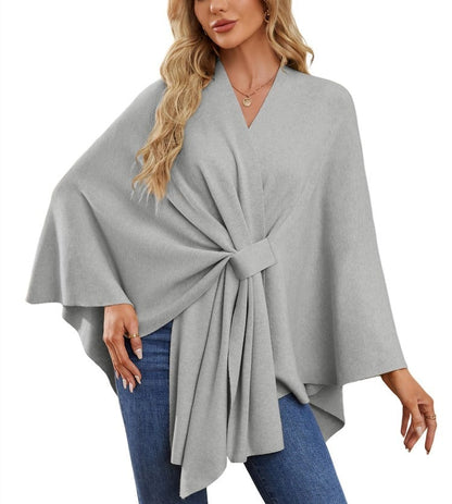 Weicher eleganter Schultertuch-Poncho für gemütlich-chice Lagen