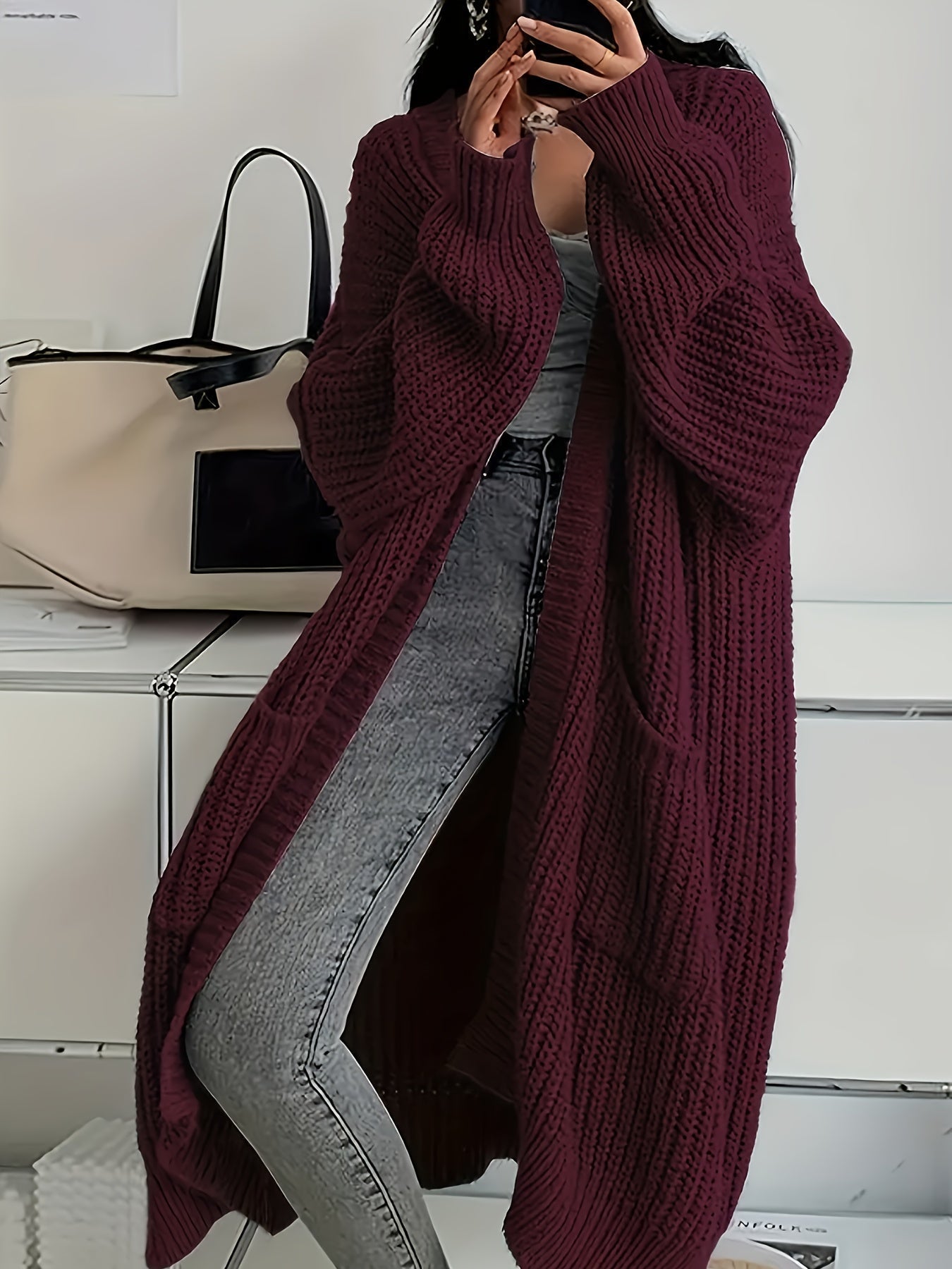 Gemütlicher Strickcardigan mit Gürtel für Damen