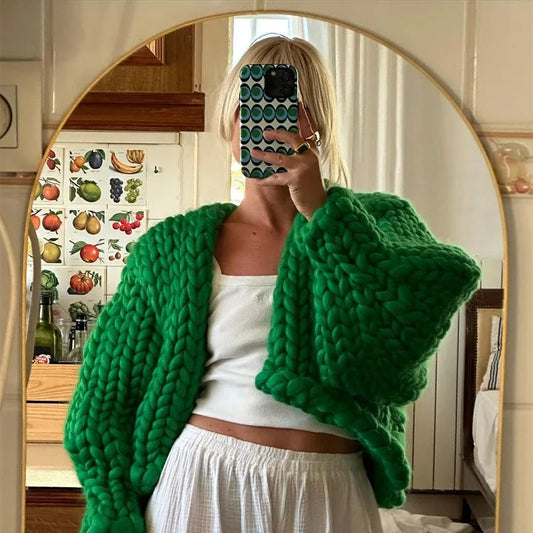 Gemütlicher Strick-Cardigan in Uni, leger