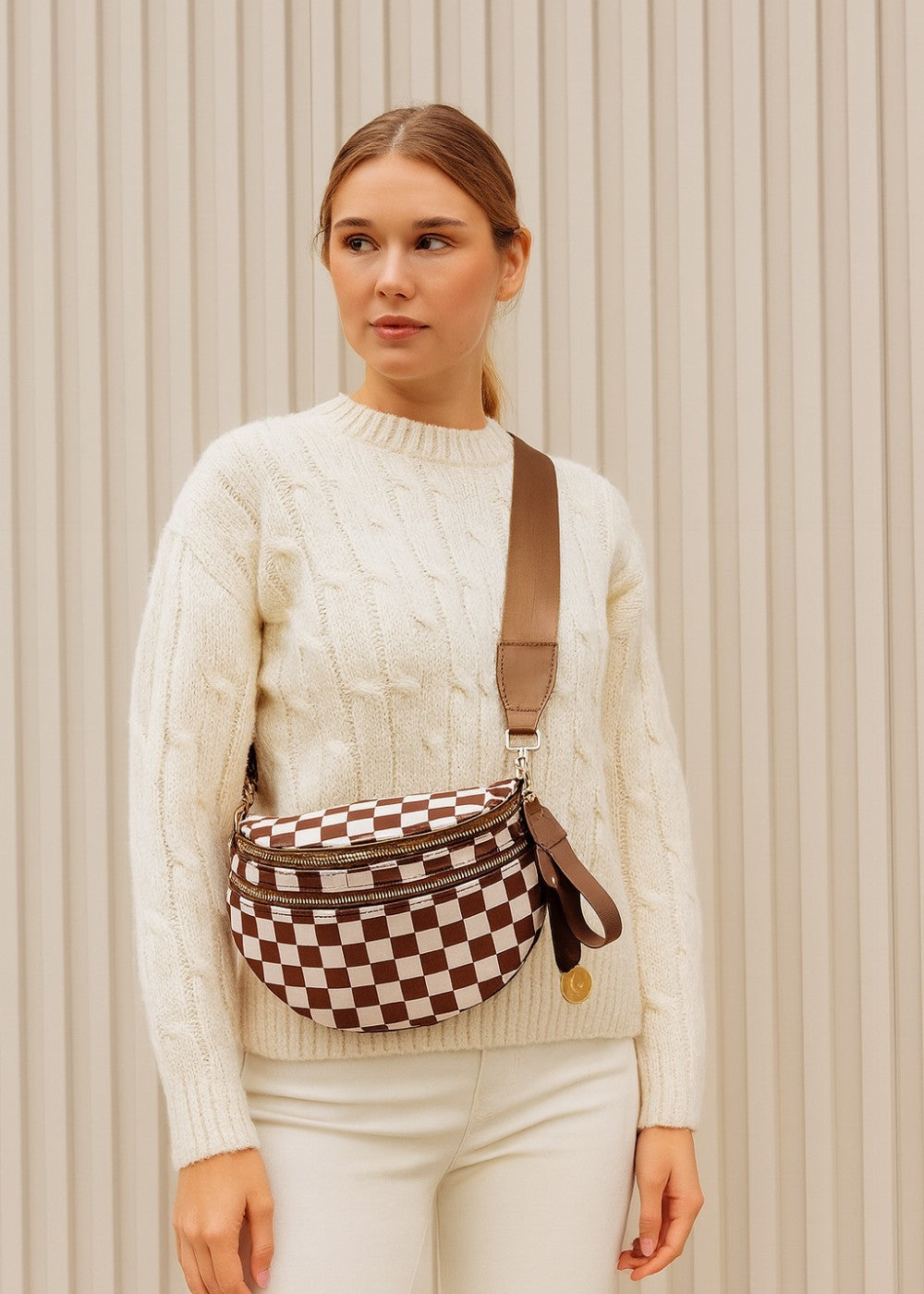 Elegante Leder-Gürteltasche für freihändige Mode