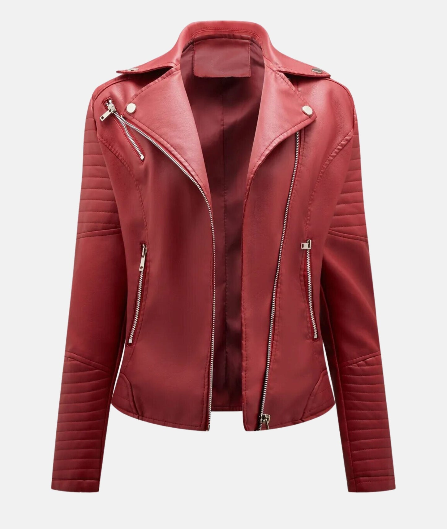 Schicke Damen Kunstleder-Bikerjacke