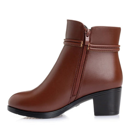 Elegante knöchelhohe Stiefel mit Fleecefutter und seitlichem Reißverschlussverschluss
