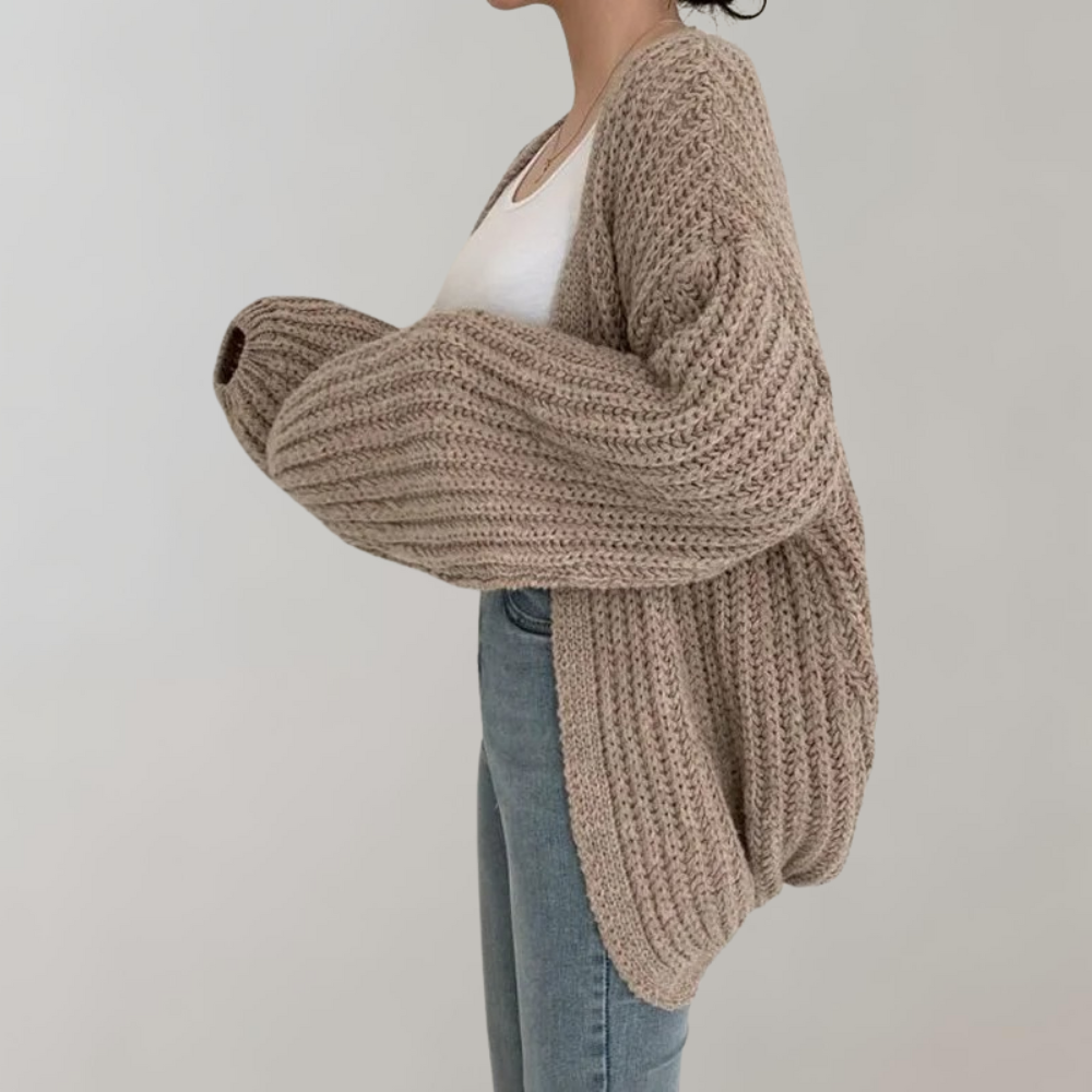 Gemütliche Grobgestrickte Strickjacke für Damen