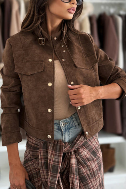 Schicke Langarm-Casual-Jacke mit Knöpfen