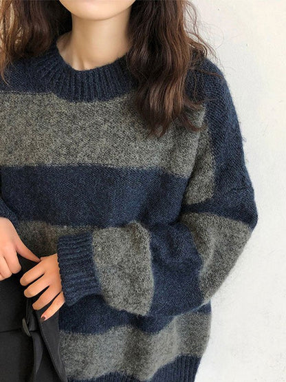 Bequemer Eleganter Übergroßer Strickpullover für Damen