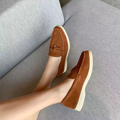 Damenleder-Loafer mit schickem Schnallendetail