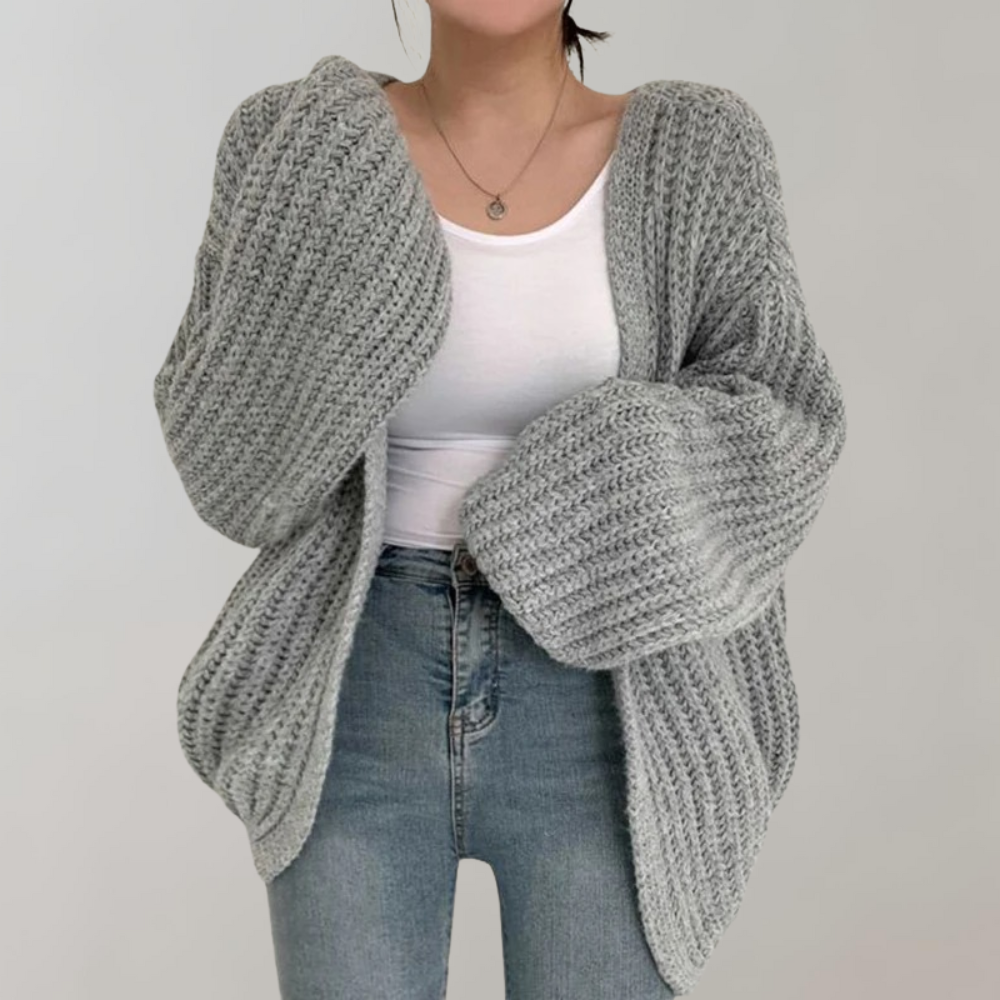 Gemütliche Grobgestrickte Strickjacke für Damen