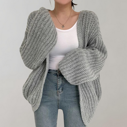 Gemütliche Grobgestrickte Strickjacke für Damen
