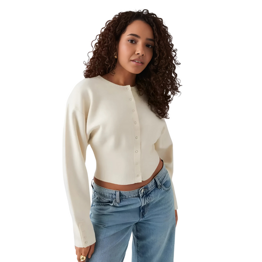 Elegante Bluse mit Knopfleiste, vielseitigem geradem Schnitt und Manschetten-Details